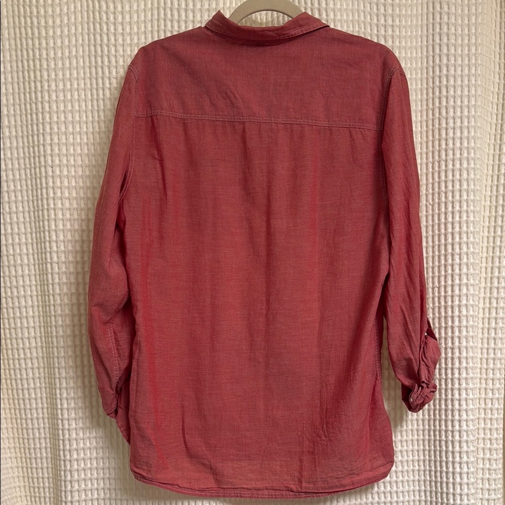 Divided Red Button-Up Shirt - Picture 6 of 8